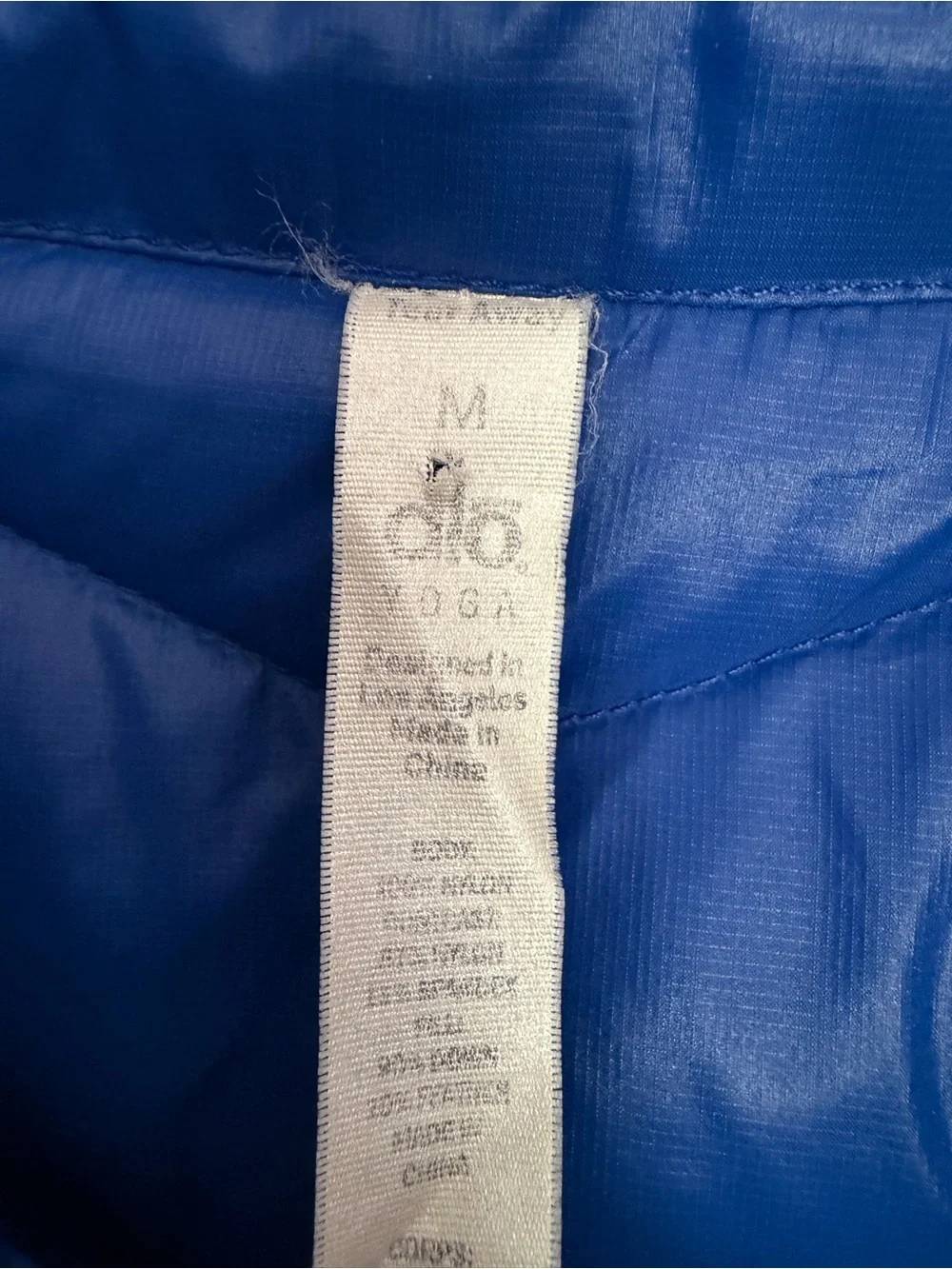 ALO YOGA Relief Puffer Down Jacket Women's Size Medium Blue Full Zip